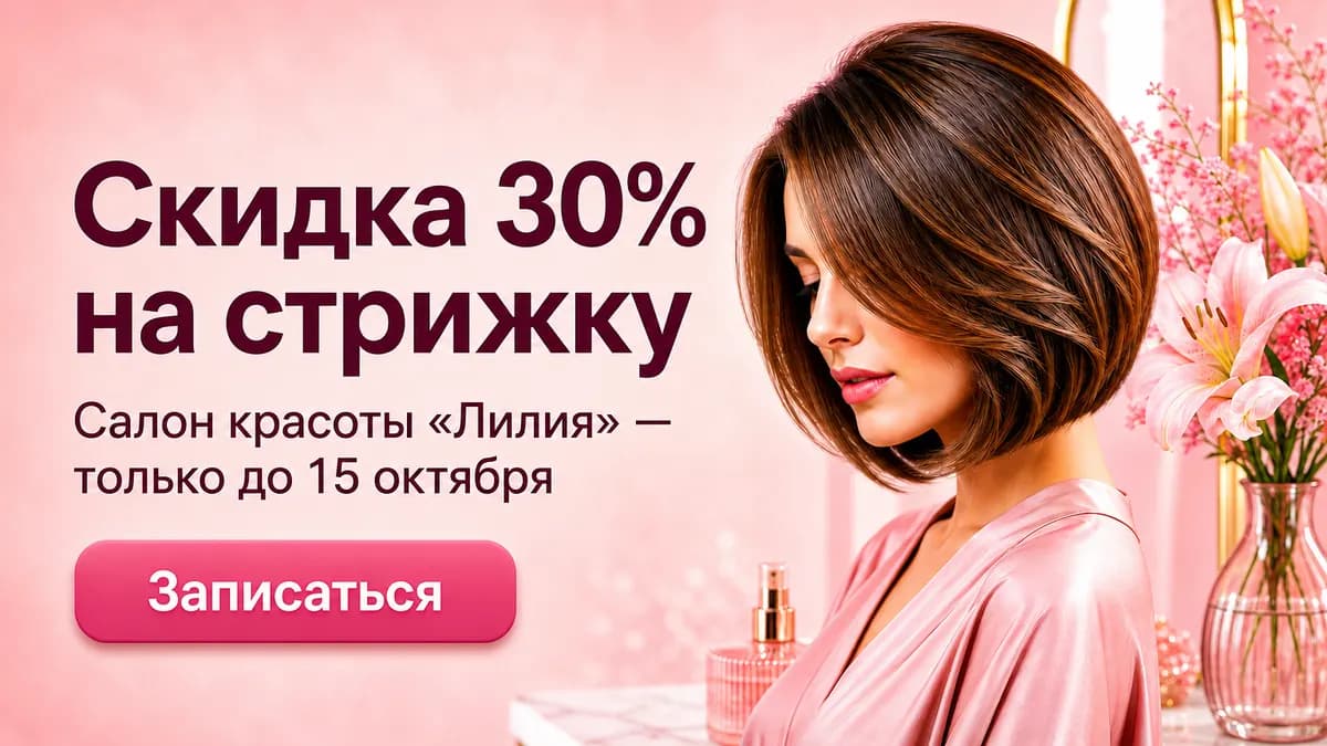 Баннер салона красоты, версия «Ярче»